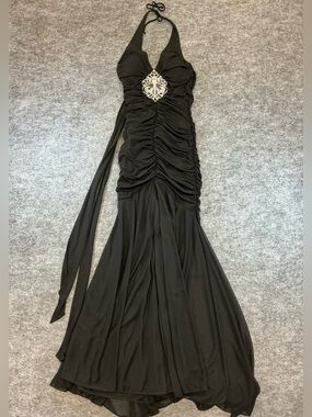 dress party cocktail dresses Black Leopard Print Corset Formal with Tiered Skirt Provides light arm coverage Women's midi dress in CITYV Size:4 | US